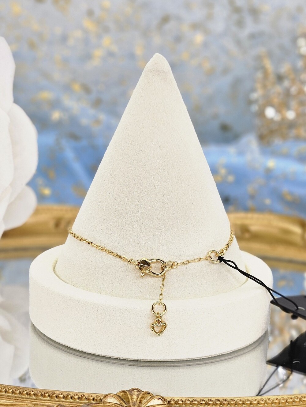 Kate Spade Bracelet Blue Gold Chain Boho Classic Modern Resort Gifts Minimalist - Picture 5 of 5